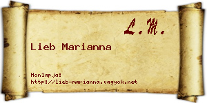 Lieb Marianna névjegykártya
